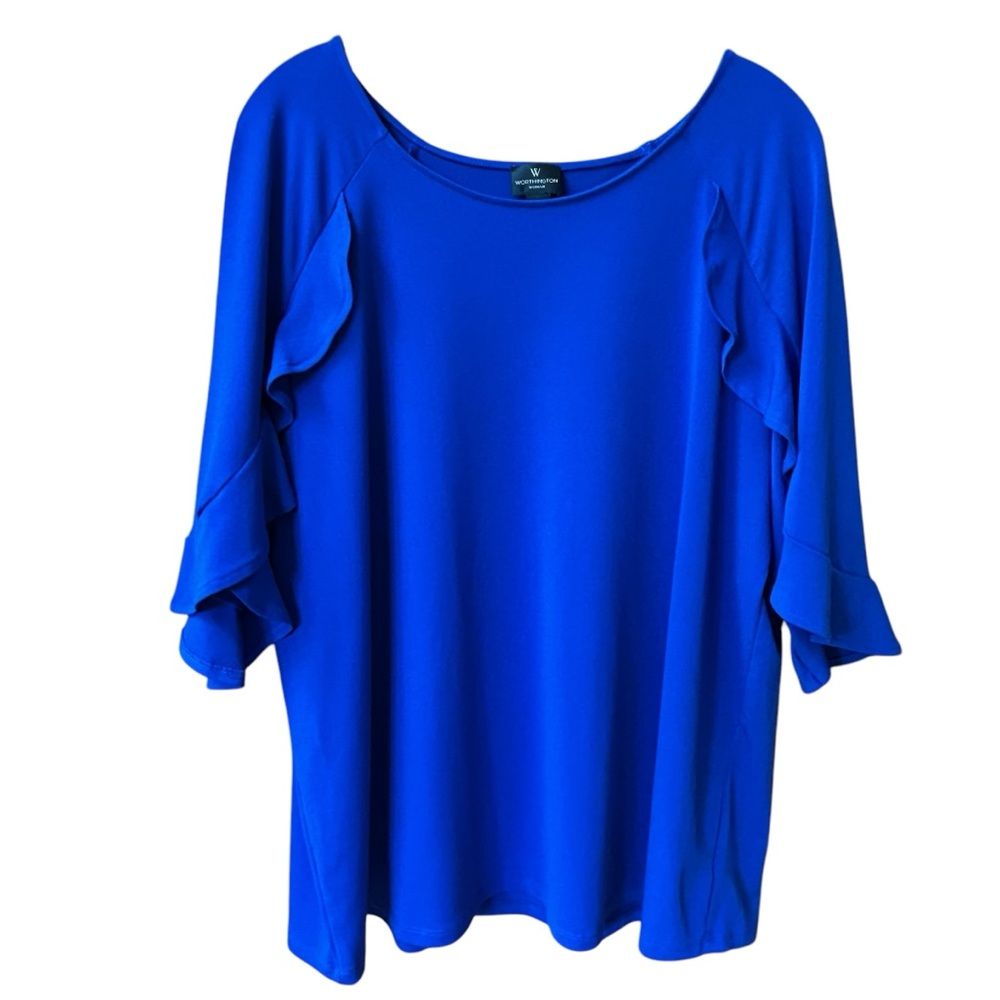 Beautiful Worthington Royal Blue Blouse 1x Woman